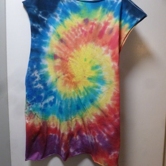 cute - Attention CAT LOVERS - Nice Tie Die Sleeveless Tee size M-L - Picture 8 of 11